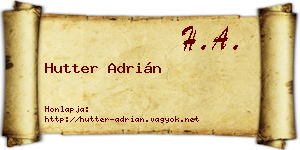Hutter Adrián névjegykártya